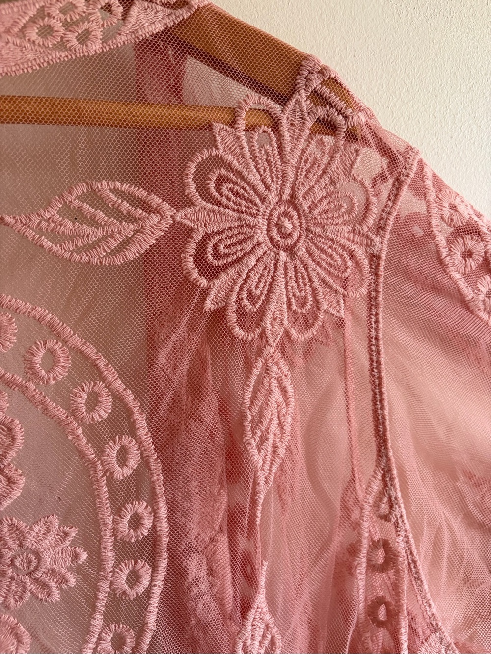 Embroidered Lace Cover-Up Blush Pink - Picture 11 of 12